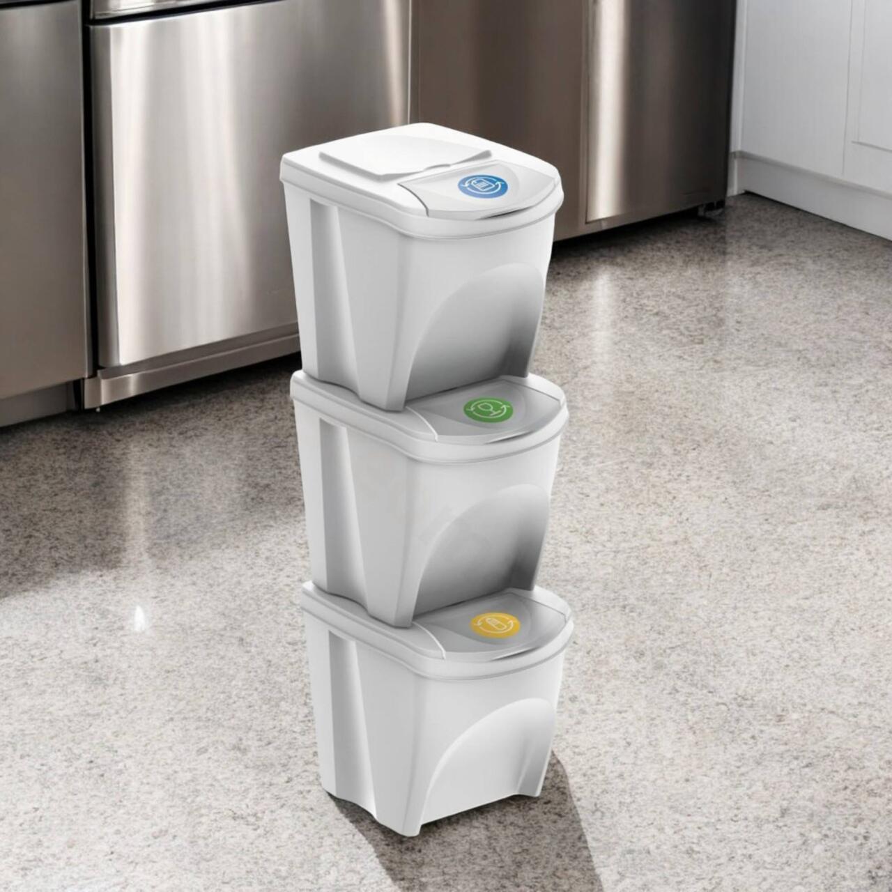 Set de 3 Cubos de Reciclaje de 25 L/unidad - WellHome