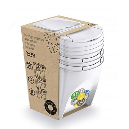 Set de 3 Cubos de Reciclaje de 25 L/unidad - WellHome